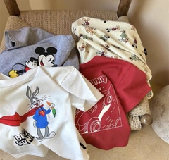 CB239- Combo 4 áo phông cộc tay in hoạt hình trẻ em