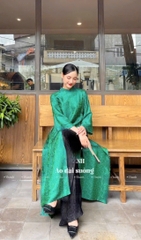 ☘️ SE395-SET ÁO DÀI SUÔNG GẤM VÂN 3 MẦU ĐÍNH CỔ NGỌC 🌺