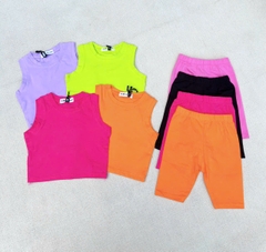 CB246-Combo 4 bộ trơn sắc màu bé gái mix legging chất xip đẹp