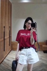 A212-Áo thun đỏ rượu  CE.LIN dáng suông loại đẹp