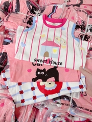 Cb354- Combo 3 đầm balo  danng suong bé gái hoạ tiết chất cotton