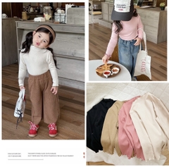 CB023- combo 3 áo tăm viền bèo màu trơn trẻ em VNXK