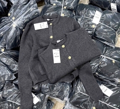 [HÀNG LOẠI 1] A339-Áo len cadigan đỏ đô cúc đồng