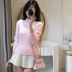 A403- Áo len vặn thừng thêu gấu Xám hàng nhà máy chuẩn khosiMaiLinh