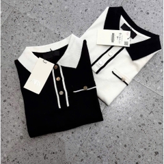 ✌🏻A252- Áo lên ZIRI viền cổ đức túi ngực 2 màu full tem