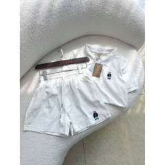 ✌🏻SET505- Bộ GẤU thêu màu trắng quần short cạp chun