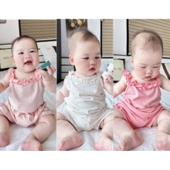 CB136-Combo 3 bộ dây viềm bèo TÔNG HỒNG TRẮNG bé gái