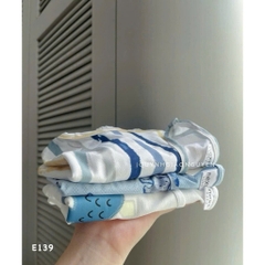 CB237- Combo 3 bộ thun sát nách bé trai vải thông hơi ba lỗ trắng xanh in khủng long Quần áo công sở nữ