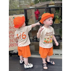 BT523- Set cam 1-6 kèm mũ chất cotton trẻ em