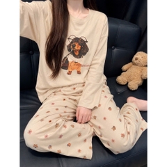 Set1038- Set dài tay ngựa xanh phối quần suông dài 100 cm