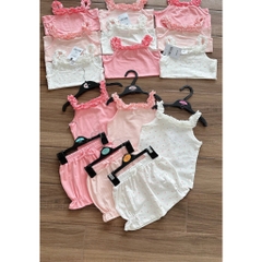 CB136-Combo 3 bộ dây viềm bèo TÔNG HỒNG TRẮNG bé gái