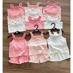 CB136-Combo 3 bộ dây viềm bèo TÔNG HỒNG TRẮNG bé gái