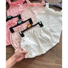 CB136-Combo 3 bộ dây viềm bèo TÔNG HỒNG TRẮNG bé gái