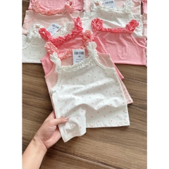 CB136-Combo 3 bộ dây viềm bèo TÔNG HỒNG TRẮNG bé gái