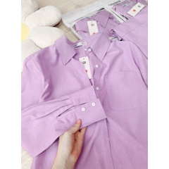 A110-ÁO SƠ MI NỮ MÀU TÍM ĐÍNH NƠ SAU