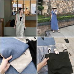 DAM133-Đâm cổ V chát LIEN xược màu đỏ tặng kèm áo quây đen