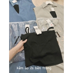 DAM133-Đâm cổ V chát LIEN xược màu đỏ tặng kèm áo quây đen