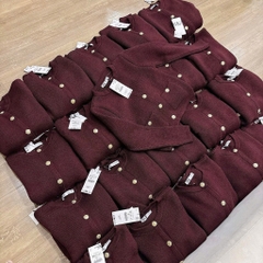 [HÀNG LOẠI 1] A339-Áo len cadigan đỏ đô cúc đồng