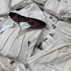 Set776- Bộ nỉ haida dài tay áo khoá kéo khoá phối quần dài có mũ