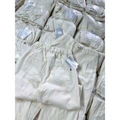 Quan085- Combo 2 quần nỉ gấu bo ống đen xám