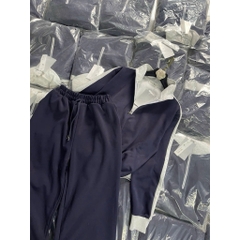 Set791- Set bộ nỉ haida màu than áo dây rút cổ cao- quần suông