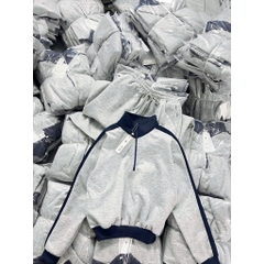 Set791- Set bộ nỉ haida màu than áo dây rút cổ cao- quần suông