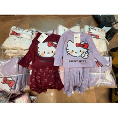 bt691- Bộ thun dài tay Kitty bé gái 5 màu chất tăm lông thỏ