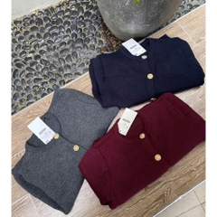 [HÀNG LOẠI 1] A339-Áo len cadigan đỏ đô cúc đồng