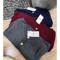 [HÀNG LOẠI 1] A339-Áo len cadigan đỏ đô cúc đồng