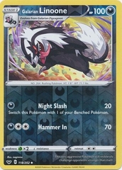 Galarian Linoone - 118/202 - Uncommon Reverse Holo