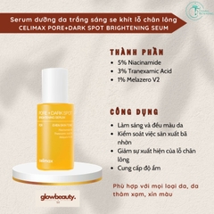 Serum dưỡng da trắng sáng se khít lỗ chân lông Celimax Pore+Dark Spot Brightening Seum 30ml [Trang Running]