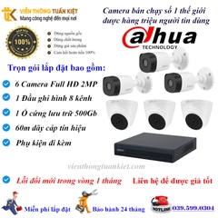 Trọn bộ 6 Camera DAHUA FULL HĐ 1080P