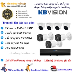 Trọn bộ 7 camera KBVISION FULL HĐ 1080P