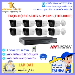 Trọn bộ 8 camera IP Hikvision 2.0Mp FHĐ-1080P ( DS-2CD1023G0E-I(L) )