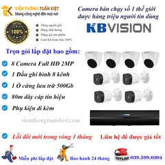 Trọn bộ 8 camera KBVISION FULL HĐ 1080P