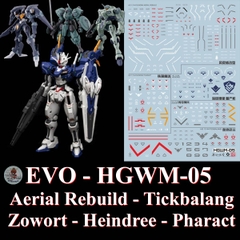Decal nước HGWM-05 Aerial Rebuild Pharact Heindree Zowort Tickbalang - EVO