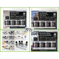 Sơn nước VALLEJO Acrylic Metal color Waterborne Metal Spray Paint Set 4*32ml