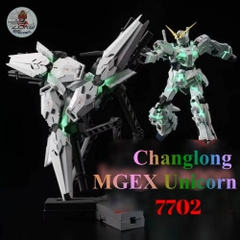 Mô hình lắp ráp MGEX UNICORN 1/100 gundam Final battle + Led light Bluetooth - 7702 Changlong
