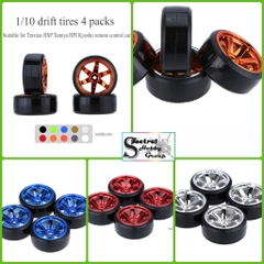 Phụ kiện Mô hình điều khiển RC Car: 1/10 Drift Tire lốp kèm vành xe cho Traxxas HSP Tamiya HPI Kyosho các loại