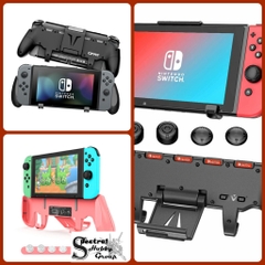 Bộ phụ kiện cho NS Switch Pro Grip with Upgraded Adjustable Stand OTVO (tặng LCD Protective film)