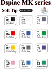Bút sơn marker DSPIAE MK Soft Tip draw brush Basic mecha color Acrylic Water-based