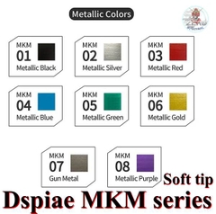 Bút sơn marker DSPIAE MKM Metallic color Soft Tip draw brush Acrylic Marker Water-based