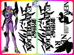 Decal lụa silk sticker F0362-08/09 Neon Genesis Evangelion eva anime cho Computer guitar Mobile Phone case
