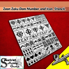 Dụng cụ ALEXEN AJ0076 Metal masking số chữ Zeon Zaku Dom Record Number logo