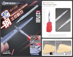 Dụng cụ dao chisel Ustar Tungsten Steel Three blade scraper Triangular Carver UA90958