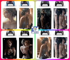Decal lụa Protective skin sticker cho PS5 Ghost Blade Ice Princess Anime WLOP