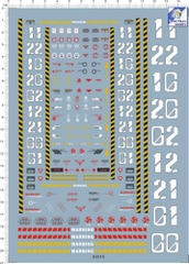 Decal nước caution number cho hangar domain base
