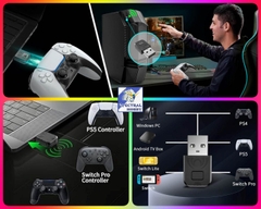 Bộ chuyển đổi bộ điều khiển không dây AOLION receiver kết nối tay cầm PS4 PS5 Switch XBOX cho Switch PC Android AL-PS2014