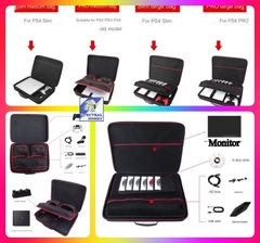 Túi cứng balo chống sốc bảo vệ đựng máy game PS4 SLIM PRO storage bag + đựng màn hình LCD portable