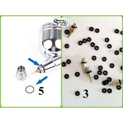 Vòng cao su bút sơn ustar HD Mr hobby Iwata ...etc Airbrush nozzle seal ring